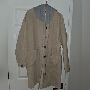 Fashion Nova Tan and Gray Trench Coat Timeless Design